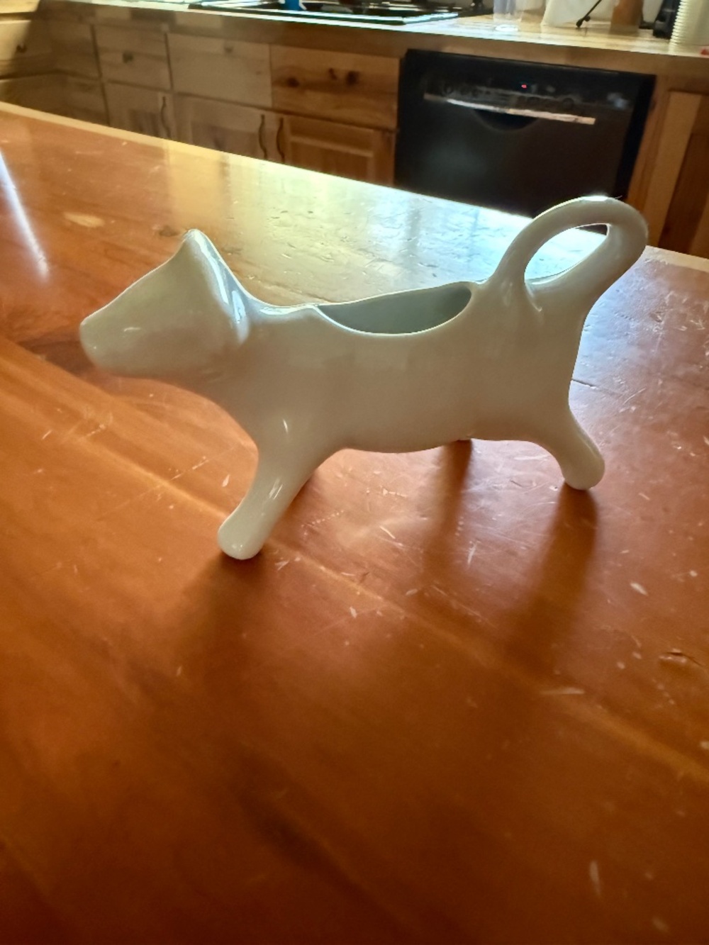Cow ceramic gravy holder NWOT